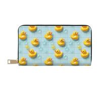 TZTTZT Leather Thin Slim Wallets for Women Men - Fashion Cute Duck Bubbles Print Card Wallet Holder with Zipper