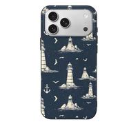 TZTTZT Lighthouse Anchor Seagull Print Compatible with iPhone 17 Pro Max Case Thin Slim, Cute Case Compatible with iPhone 17 Pro Max, Camera Control, Shockproof Protective Multicolor