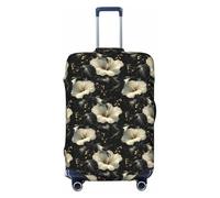 TZTTZT Luggage Cover Protector - Black Gold Flower Hummingbird Print Suitcase Covers for Luggage Fit Inch Suitcase, Black, 25-28