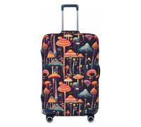TZTTZT Luggage Cover Protector - Colorful Mushroom 1 Print Suitcase Covers for Luggage Fit Inch Suitcase, Black, 22-24