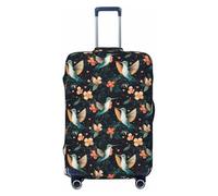 TZTTZT Luggage Cover Protector - Green Hummingbird Leaves Print Suitcase Covers for Luggage Fit Inch Suitcase, Black, 29-32