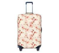 TZTTZT Luggage Cover Protector - Pink Hummingbird Flower Print Suitcase Covers for Luggage Fit Inch Suitcase, Black, 29-32