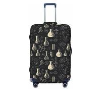 TZTTZT Luggage Cover Protector - Science Lab Doodle Pattern A Print Suitcase Covers for Luggage Fit Inch Suitcase, Black, 25-28