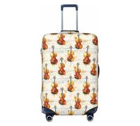 TZTTZT Luggage Cover Protector - Vintage Cello Print Suitcase Covers for Luggage Fit Inch Suitcase, Black, 29-32