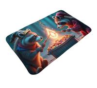 TZTTZT Magical Blue Raccoon Campfire Print Bathroom Rugs 30x20 Inches, Absorbent Non Slip Bath Mat Rugs, Machine Washable Shower Rug Bath Mats for Bathroom
