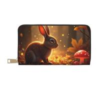 TZTTZT Magical Brown Bunny Print Wallet Women, Leather Bifold Multi Card Wallet, Long Purse Women's Wallets