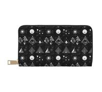 TZTTZT Mathematical Shapes Print Wallet Women, Leather Bifold Multi Card Wallet, Long Purse Women's Wallets