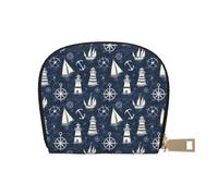 TZTTZT Nautical Sailor Pattern Print Credit Card Holder for Women, Card Case Wallet, Leather Credit Cards Holder Wallet