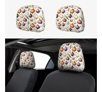 TZTTZT Onion Print Headrest Covers for Cars 2 Pack, Car Headrest Cover Accessories Interior Aesthetic Decor for Women and Men