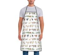 TZTTZT Painted Cute Goat Aprons for Women Men, Chef Apron for Kitchen Cooking Grill Baking Gardening Artist