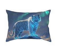 TZTTZT Pillow Cases Standard Size - Aurora White Tiger Standing Super Soft Pillow Case 20x26, Breathable Pillowcases with Zipper, Wrinkle and Stain Resistant Pillow Covers