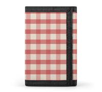 TZTTZT Retro Pink Gingham Print Wallet for Men, 8 Credit Card Holder Slim Minimalist Front Pocket Small Mens Bifold Wallets
