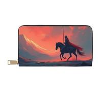 TZTTZT Retro Red Knight-A Print Wallet Women, Leather Bifold Multi Card Wallet, Long Purse Women's Wallets