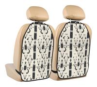 TZTTZT Retro Sheep Heads Print Kick Mats Back Seat Protector 2 Pack, X-Large Kick Mats Protect from Dirt, Mud, Car Back Seat Cover Protector with 3 Organizers, Car Accessories