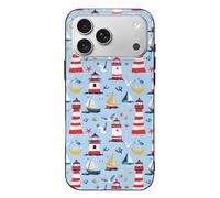 TZTTZT Seagull Lighthouse Anchor Print Compatible with iPhone 17 Pro Max Case Thin Slim, Cute Case Compatible with iPhone 17 Pro Max, Camera Control, Shockproof Protective Multicolor