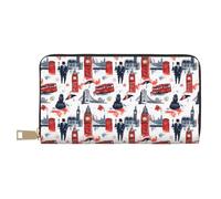 TZTTZT Simple Street Art Print Wallet Women, Leather Bifold Multi Card Wallet, Long Purse Women's Wallets