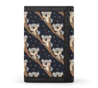 TZTTZT Sleeping Cute Koala Print Wallet for Men, 8 Credit Card Holder Slim Minimalist Front Pocket Small Mens Bifold Wallets