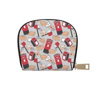 TZTTZT Stamp Mailbox Pattern Credit Card Holder for Women, Leather Credit Card Holder Wallet, Card Case Wallet