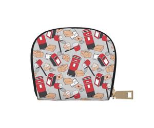 TZTTZT Stamp Mailbox Pattern Credit Card Holder for Women, Leather Credit Card Holder Wallet, Card Case Wallet