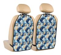 TZTTZT Starry Fox Print Kick Mats Back Seat Protector 2 Pack, X-Large Kick Mats Protect from Dirt, Mud, Car Back Seat Cover Protector with 3 Organizers, Car Accessories