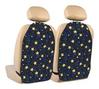 TZTTZT Stars in The Night Sky Print Kick Mats Back Seat Protector 2 Pack, X-Large Kick Mats Protect from Dirt, Mud, Car Back Seat Cover Protector with 3 Organizers, Car Accessories