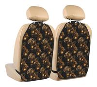 TZTTZT Steampunk Tiger Print Kick Mats Back Seat Protector 2 Pack, X-Large Kick Mats Protect from Dirt, Mud, Car Back Seat Cover Protector with 3 Organizers, Car Accessories