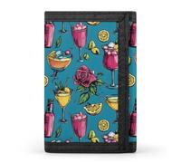 TZTTZT Summer Juice Print Wallet for Men, Small Men's Bifold Wallet, 8 Credit Card Holder Slim Minimalist Front Pocket