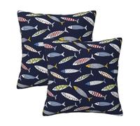TZTTZT Throw Pillow Covers Set of 2, Sardine Pillow Covers 20x20 Inch, Soft Cushion Case Decorative Pillow Cover Cases for Couch Bed Sofa Living Room Farmhouse