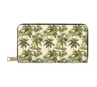 TZTTZT Tropical Coconut Tree Print Wallet Women, Leather Bifold Multi Card Wallet, Long Purse Women's Wallets