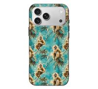 TZTTZT Tropical Cute Monkey Print Compatible with iPhone 17 Pro Max Case Thin Slim, Cute Case Compatible with iPhone 17 Pro Max, Camera Control, Shockproof Protective Multicolor
