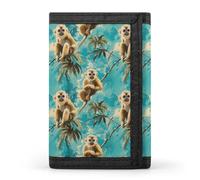 TZTTZT Tropical Cute Monkey Print Wallet for Men, 8 Credit Card Holder Slim Minimalist Front Pocket Small Mens Bifold Wallets