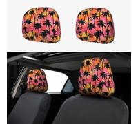 TZTTZT Tropical Landscape Silhouette Print Headrest Covers for Cars 2 Pack, Car Headrest Cover Accessories Interior Aesthetic Decor for Women and Men