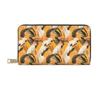 TZTTZT Tropical White Parrot Print Wallet Women, Leather Bifold Multi Card Wallet, Long Purse Women's Wallets