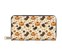 TZTTZT Turkeys Wearing Hats Print Wallet Women, Leather Bifold Multi Card Wallet, Long Purse Women's Wallets