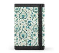 TZTTZT Turquoise Pattern Print Wallet for Men, 8 Credit Card Holder Slim Minimalist Front Pocket Small Mens Bifold Wallets