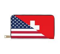 TZTTZT USA Switzerland Wallet Women, Leather Bifold Multi Card Wallet, Women's Wallets Long Purse