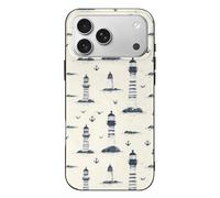 TZTTZT Vintage Lighthouse Anchor Print Compatible with iPhone 17 Pro Max Case Thin Slim, Cute Case Compatible with iPhone 17 Pro Max, Camera Control, Shockproof Protective Multicolor