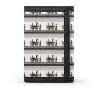 TZTTZT Vintage Steam Train Print Wallet for Men, 8 Credit Card Holder Slim Minimalist Front Pocket Small Mens Bifold Wallets