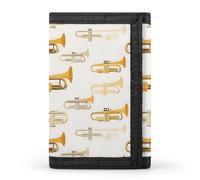 TZTTZT Vintage Yellow Saxophone Print Wallet for Men, Small Men's Bifold Wallet, 8 Credit Card Holder Slim Minimalist Front Pocket