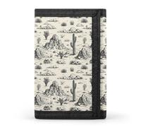 TZTTZT Western Cactus Landscape Print Wallet for Men, Small Men's Bifold Wallet, 8 Credit Card Holder Slim Minimalist Front Pocket