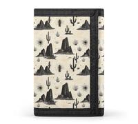 TZTTZT Western Cactus Print Wallet for Men, Small Men's Bifold Wallet, 8 Credit Card Holder Slim Minimalist Front Pocket