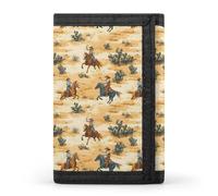 TZTTZT Western Cowboy Cactus B Print Wallet for Men, Small Men's Bifold Wallet, 8 Credit Card Holder Slim Minimalist Front Pocket