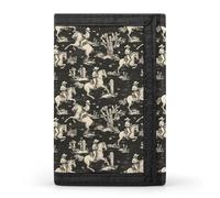 TZTTZT Western Cowboy White Horse Print Wallet for Men, 8 Credit Card Holder Slim Minimalist Front Pocket Small Mens Bifold Wallets