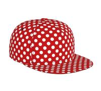 TZTTZT White Polka dot Bright red Snapback Hats for Men Women, Flat Bill Brim Hat Adjustable Baseball Cap