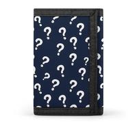 TZTTZT White Question Mark Print Wallet for Men, Small Men's Bifold Wallet, 8 Credit Card Holder Slim Minimalist Front Pocket