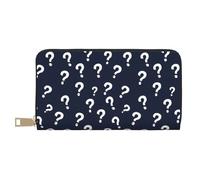 TZTTZT White Question Mark Print Wallet Women, Leather Bifold Multi Card Wallet, Long Purse Women's Wallets