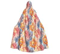 TZTTZT Wizard Cloak with Hood Men Women - Colorful Tree Forest Print Witch Hooded Vampire Cape, Halloween Costumes Black