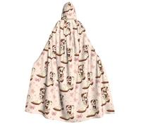 TZTTZT Wizard Cloak with Hood Men Women - Cow Cowboy Boots Pink Print Witch Hooded Vampire Cape, Halloween Costumes
