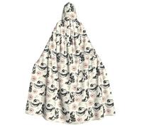 TZTTZT Wizard Cloak with Hood Men Women - Cow Print Cowboy Boots Print Witch Hooded Vampire Cape, Halloween Costumes Black