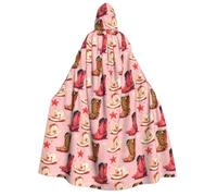 TZTTZT Wizard Cloak with Hood Men Women - Leopard Print Pink Cowboy Boots Print Witch Hooded Vampire Cape, Halloween Costumes